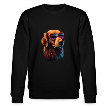 Hovawart Cool - Hovawart Hund - Stanley/Stella Unisex Bio-Sweatshirt CHANGER  - Schwarz - Vorne - Nik (191cm) & Marisol (170cm)