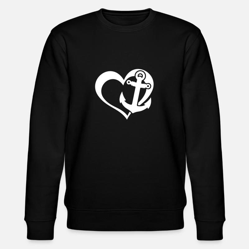 Coeur Ancre Amour - Sweat bio CHANGER Stanley/Stella Unisexe - noir
