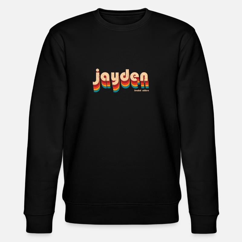 Retro Jayden Name - Stanley/Stella CHANGER Unisex Organic Sweatshirt - black