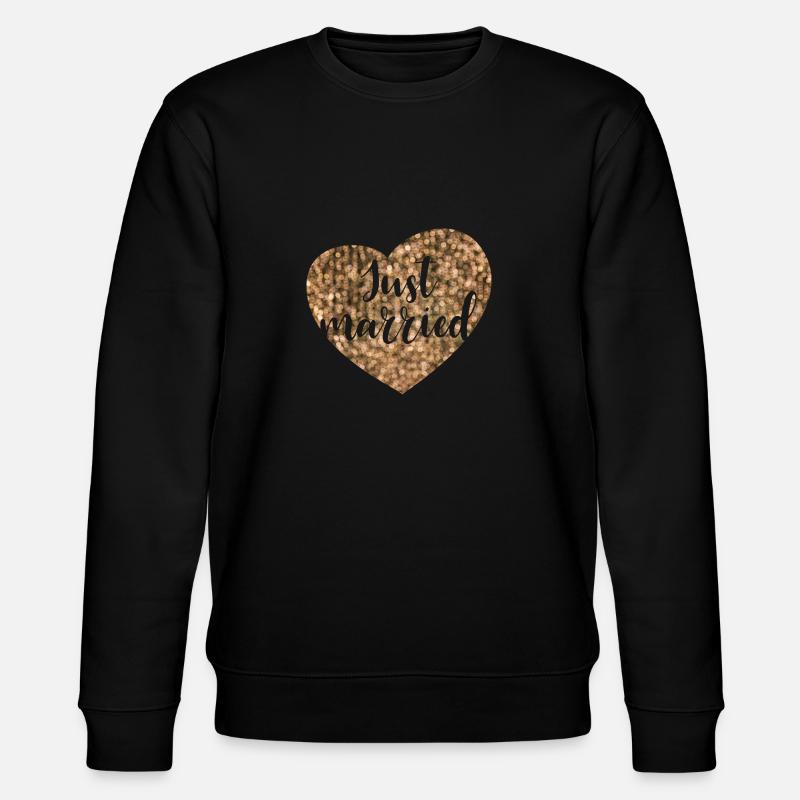 just married herz glam - Stanley/Stella Unisex Bio-Sweatshirt CHANGER  - Schwarz