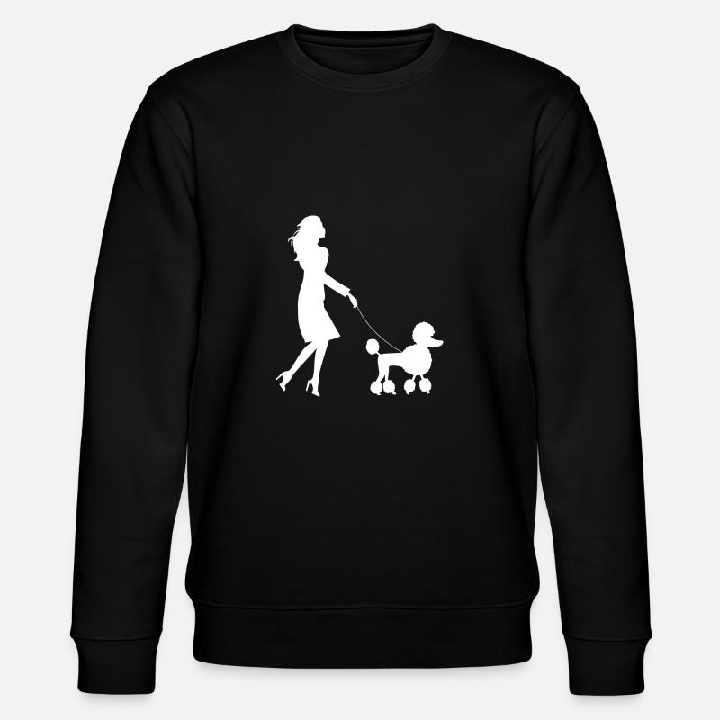 Frau mit Pudel - Stanley/Stella Unisex Bio-Sweatshirt CHANGER  - Schwarz