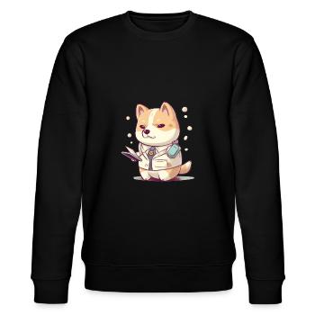 Chien japonais Shiba Inu médecin scientifique - Sweat bio CHANGER Stanley/Stella Unisexe - noir - Devant - Nik (191cm) & Marisol (170cm)