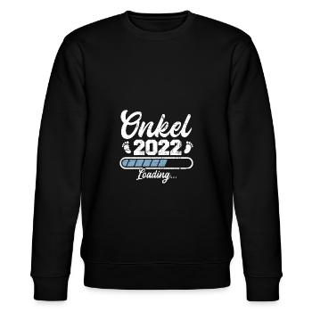 Onkel 2022 Schwangerschaft Werdender Patenonkel - Stanley/Stella Unisex Bio-Sweatshirt CHANGER  - Schwarz - Vorne - Nik (191cm) & Marisol (170cm)