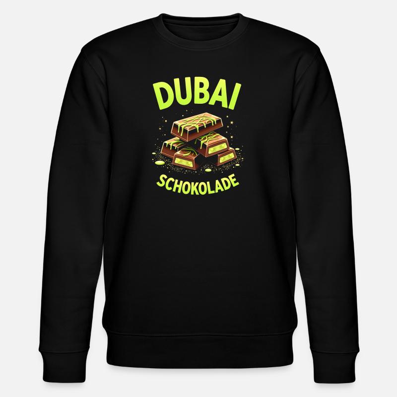 Dubai Chocolate - Chocolate Meme - Stanley/Stella CHANGER Unisex Organic Sweatshirt - black