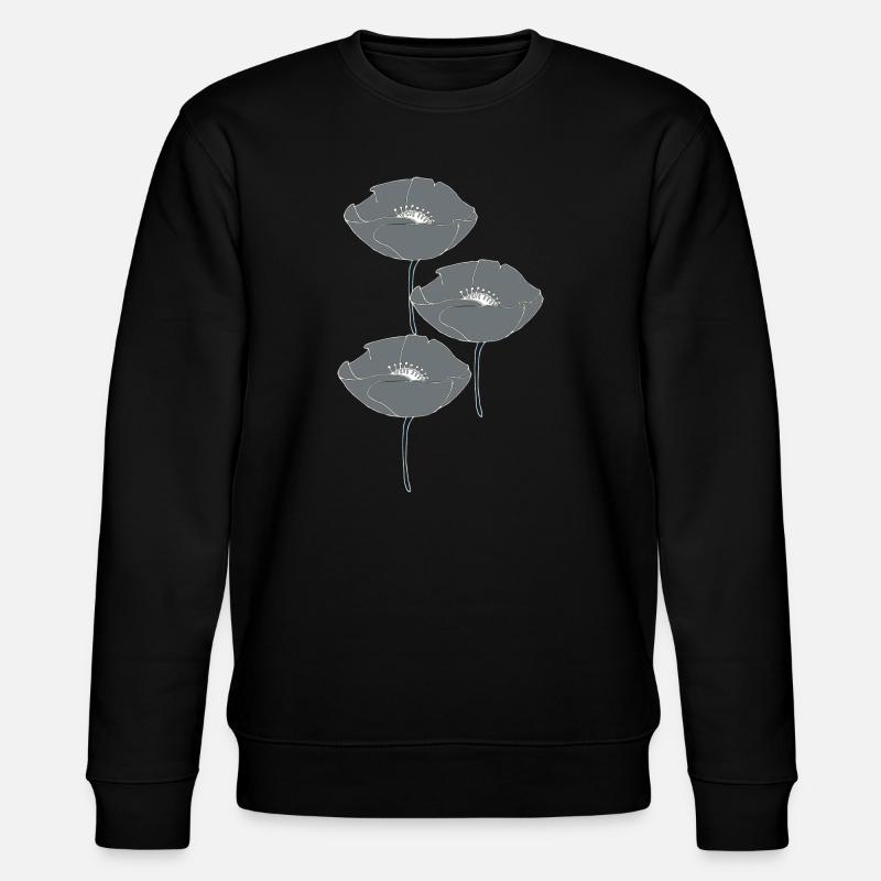 coquelicots gris - Sweat bio CHANGER Stanley/Stella Unisexe - noir