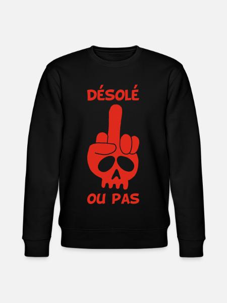 Crâne rouge malpoli - Sweat bio CHANGER Stanley/Stella Unisexe - noir