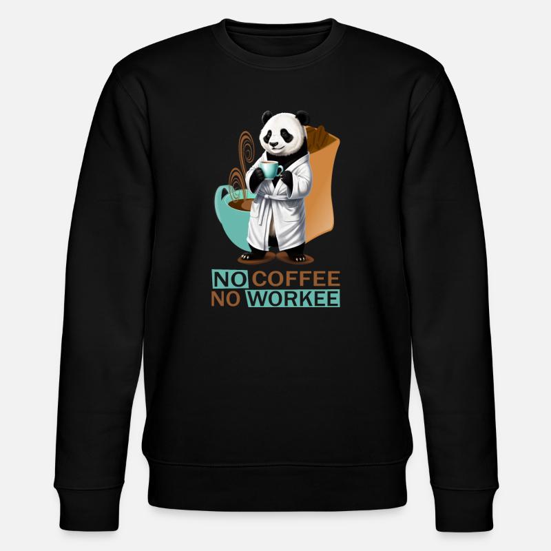 Panda mit Bademantel - Stanley/Stella Unisex Bio-Sweatshirt CHANGER  - Schwarz