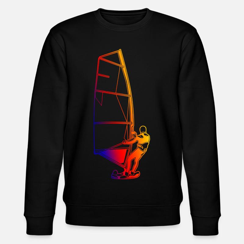 Retro Windsurfer - Stanley/Stella Unisex Bio-Sweatshirt CHANGER  - Schwarz