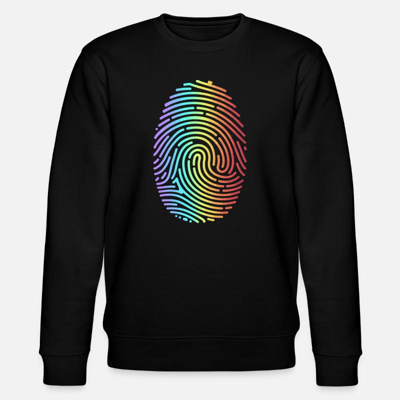 Bunter Regenbogen Fingerabdruck - Stanley/Stella Unisex Bio-Sweatshirt CHANGER  - Schwarz