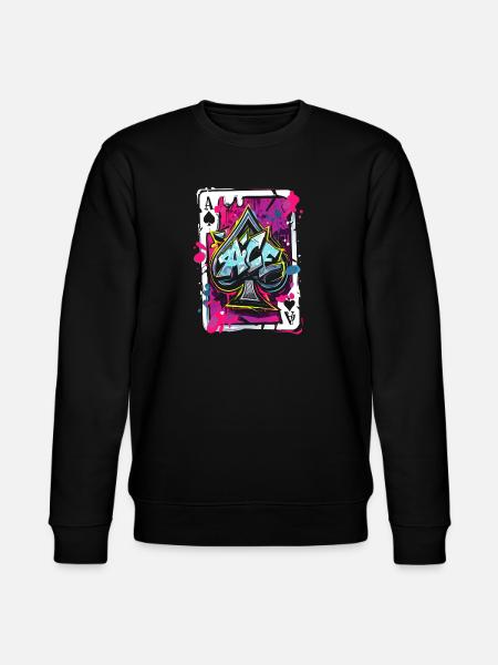 Ace of Spades Card - Stanley/Stella CHANGER Unisex Organic Sweatshirt - black