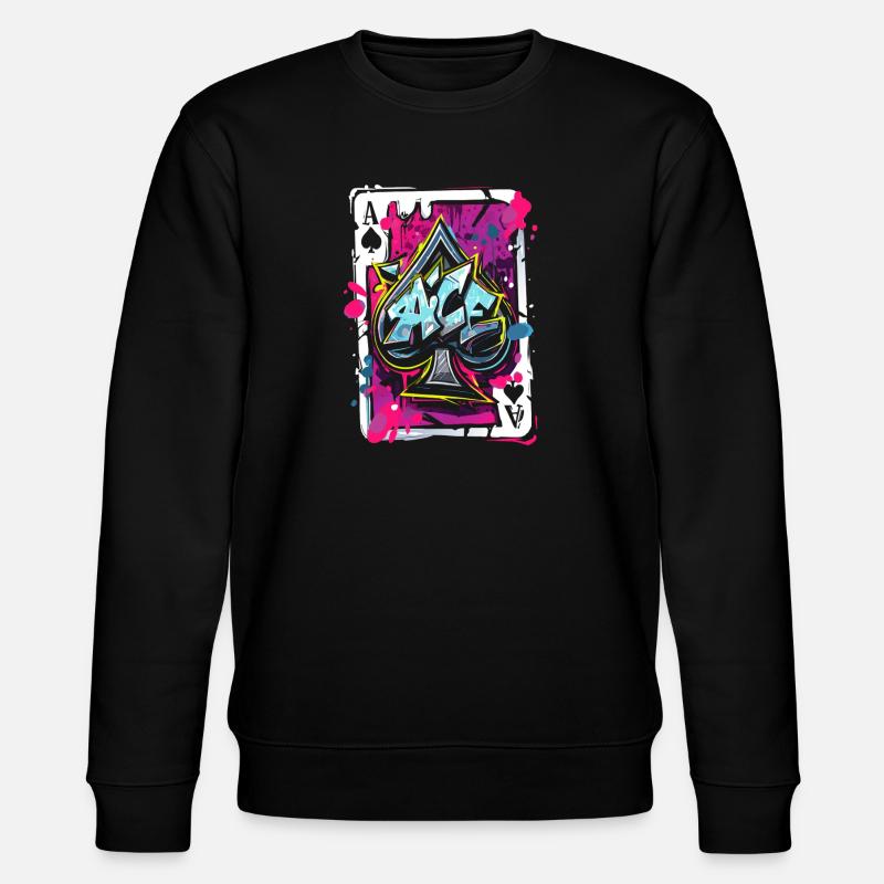 Pik-Ass-Karte - Stanley/Stella Unisex Bio-Sweatshirt CHANGER  - Schwarz