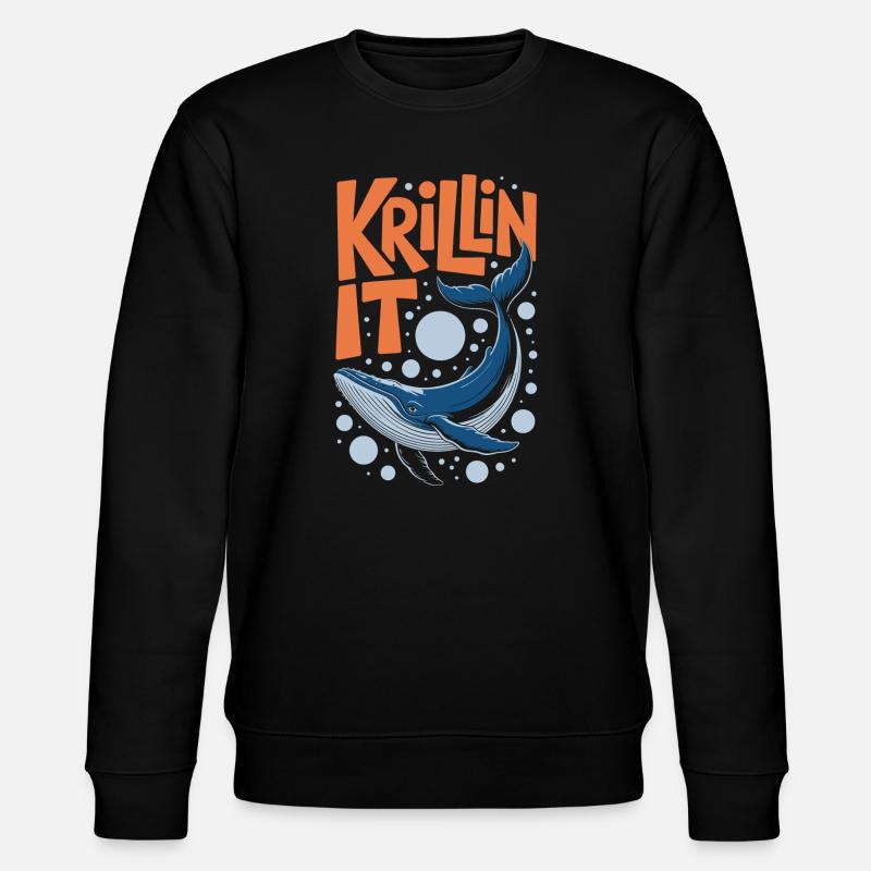 Krillin de la baleine bleue drôle - Sweat bio CHANGER Stanley/Stella Unisexe - noir