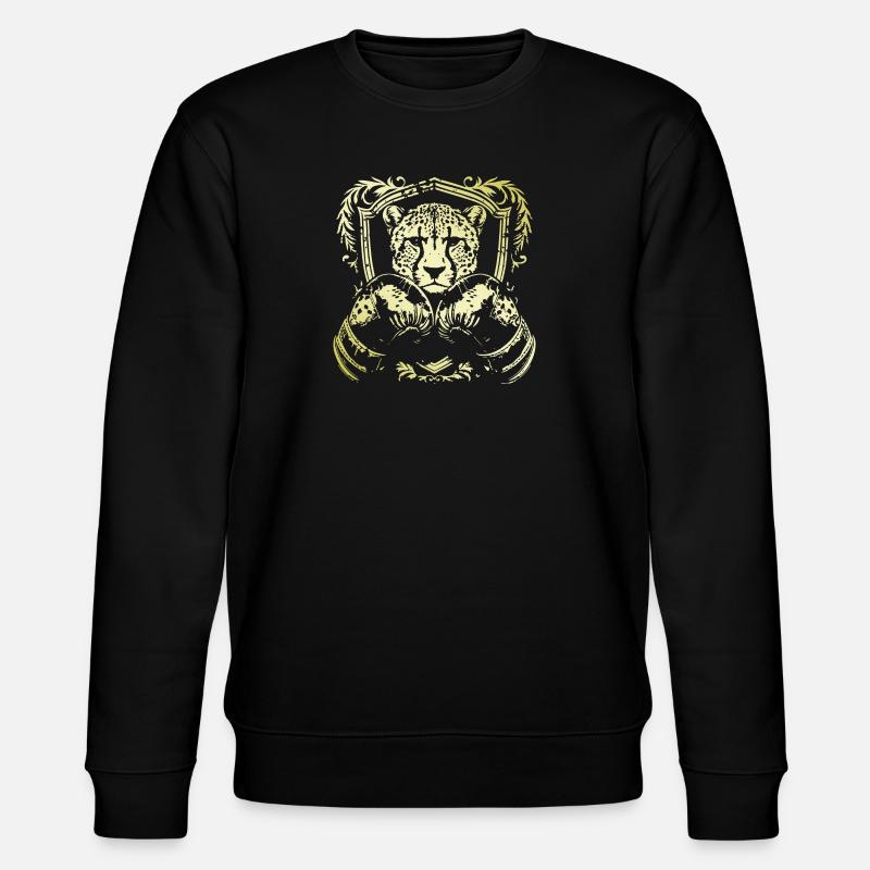 Cheetah Boxer - Stanley/Stella CHANGER Unisex Organic Sweatshirt - black