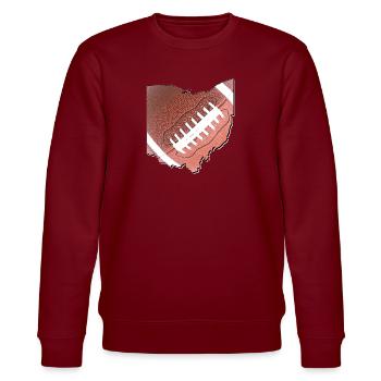 Ohio (USA) | echter Football | Landkarte - Stanley/Stella Unisex Bio-Sweatshirt CHANGER  - Burgunderrot - Vorne - Nik (191cm) & Marisol (170cm)