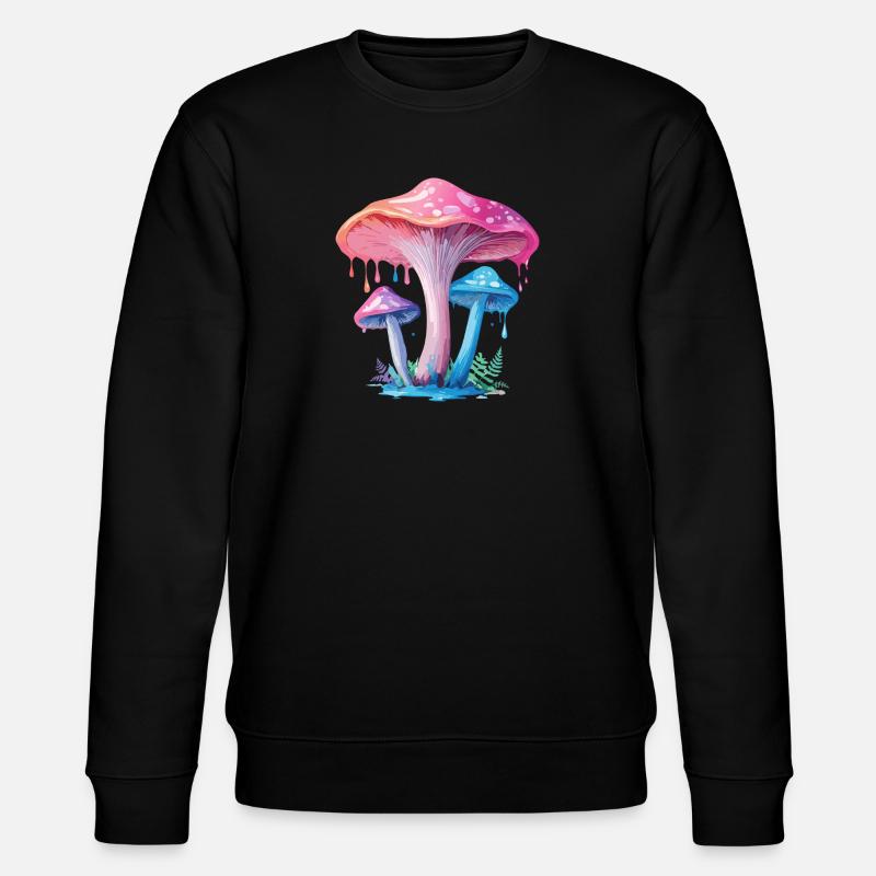Champignon rose bleu - Sweat bio CHANGER Stanley/Stella Unisexe - noir