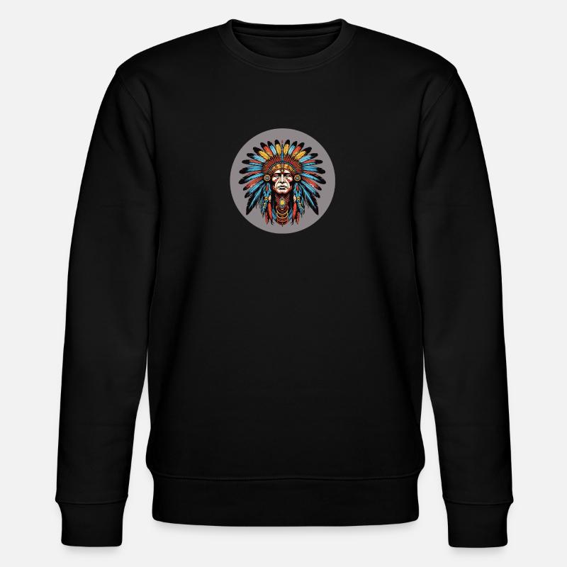 Indianer - Stanley/Stella Unisex Bio-Sweatshirt CHANGER  - Schwarz