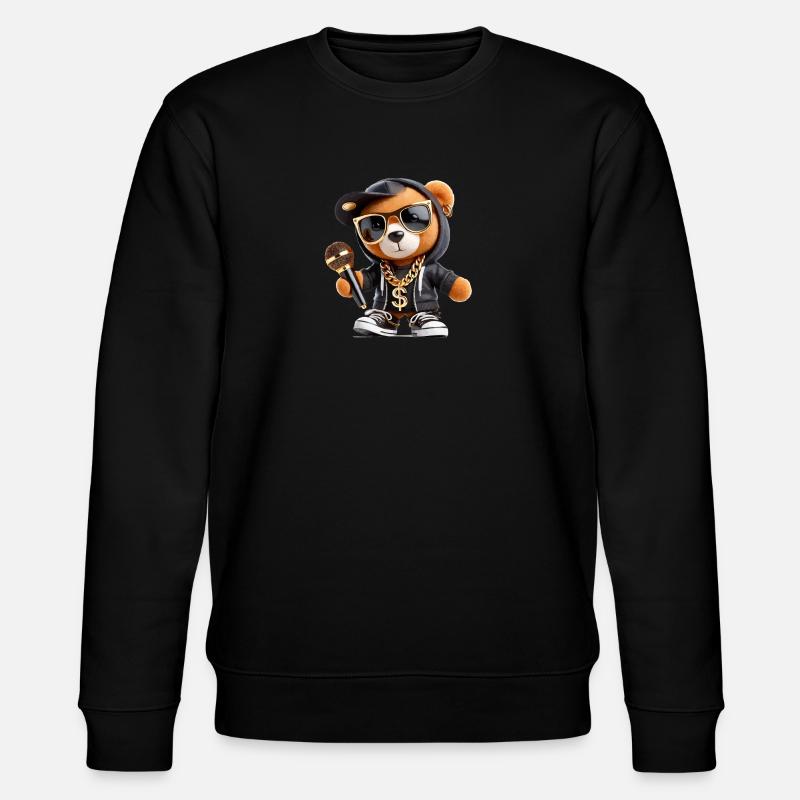 Teddy Bear Rapper - Stanley/Stella CHANGER Unisex Organic Sweatshirt - black