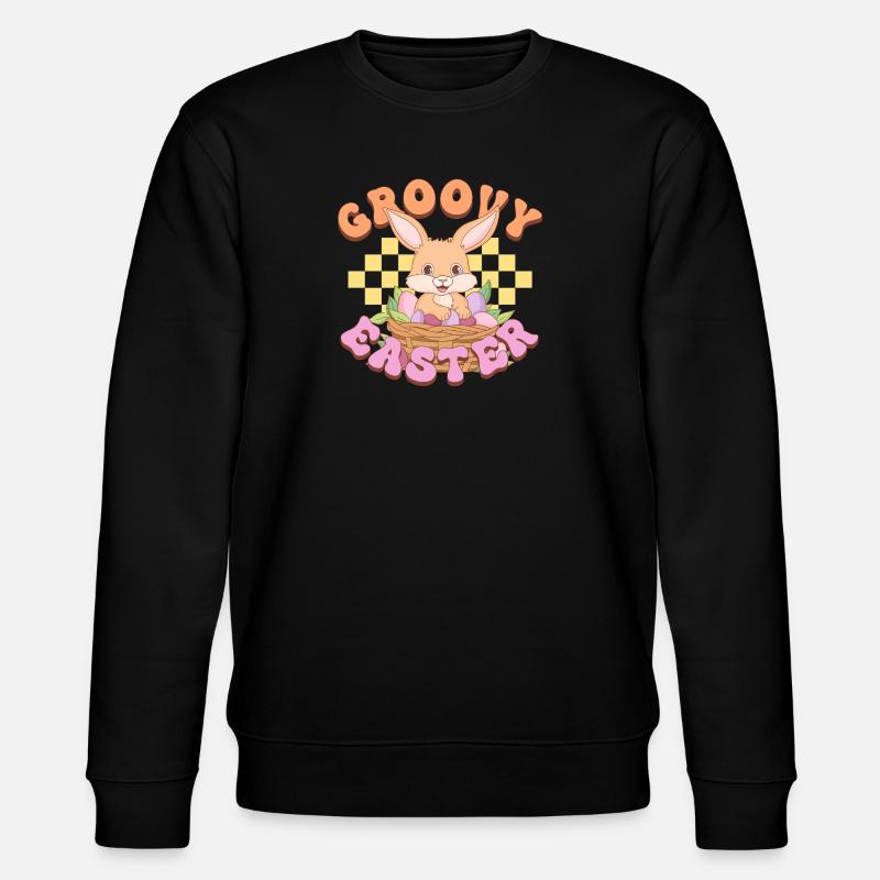 Groovy Easter - Stanley/Stella Unisex Bio-Sweatshirt CHANGER  - Schwarz