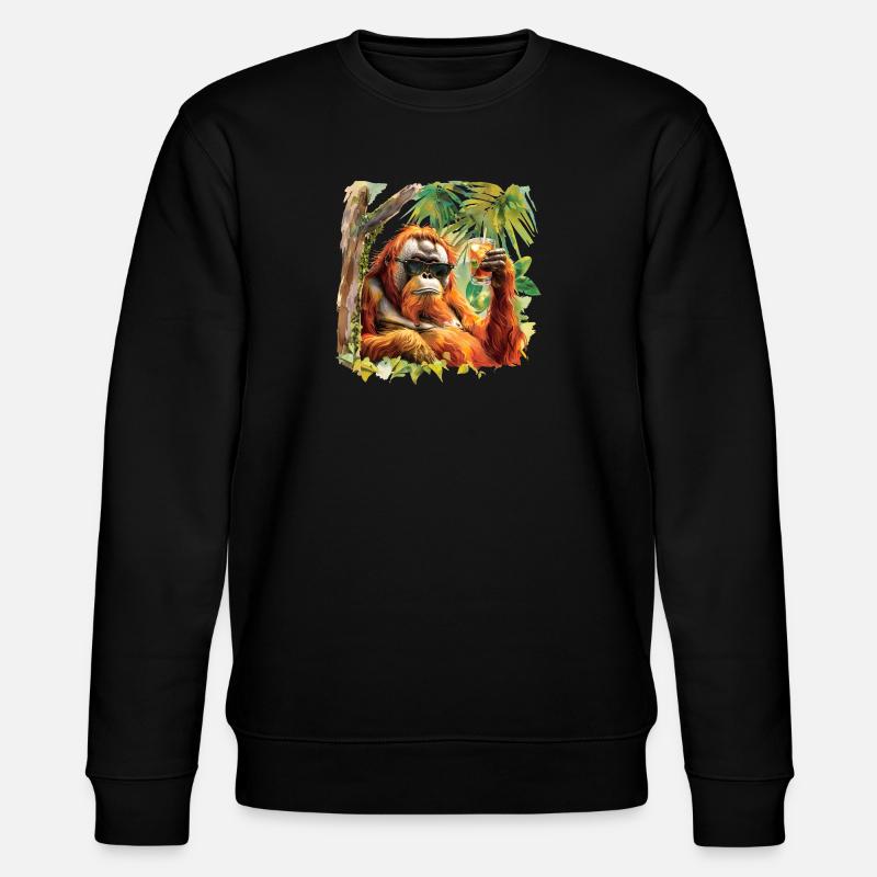 cool orangutan - Stanley/Stella CHANGER Unisex Organic Sweatshirt - black