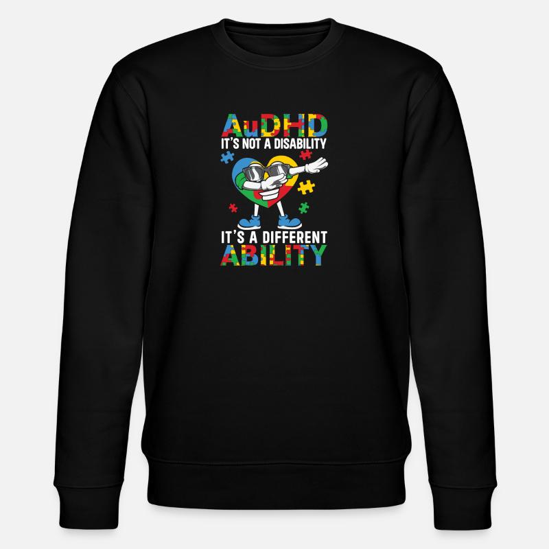 Audhd handicap il autisme tdah - Sweat bio CHANGER Stanley/Stella Unisexe - noir