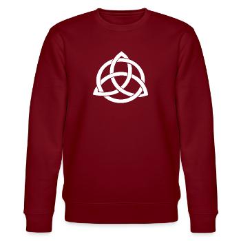 Celtic sign - Stanley/Stella CHANGER Unisex Organic Sweatshirt - burgundy - Front - Nik (191cm) & Marisol (170cm)
