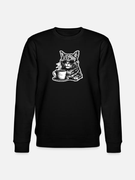 Katze Kaffee - Stanley/Stella Unisex Bio-Sweatshirt CHANGER  - Schwarz