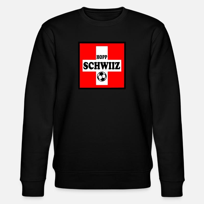 Schweiz - Stanley/Stella Unisex Bio-Sweatshirt CHANGER  - Schwarz