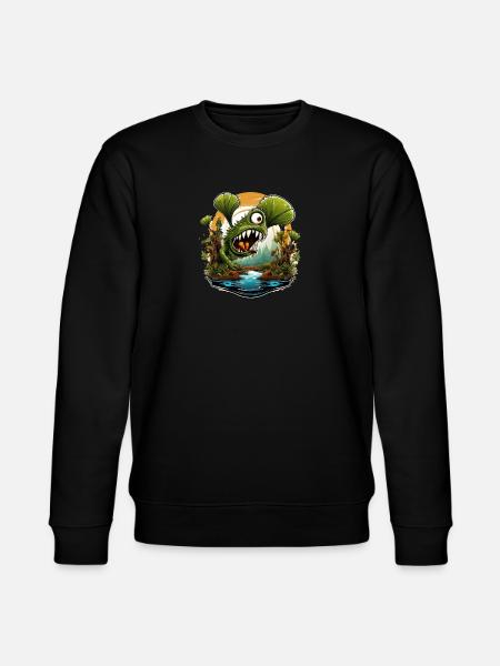 Wild angry carnivorous plant - Stanley/Stella CHANGER Unisex Organic Sweatshirt - black