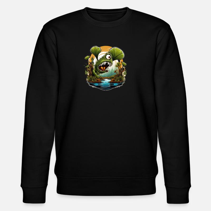 Wilde, wütende, fleischfressende Pflanze - Stanley/Stella Unisex Bio-Sweatshirt CHANGER  - Schwarz