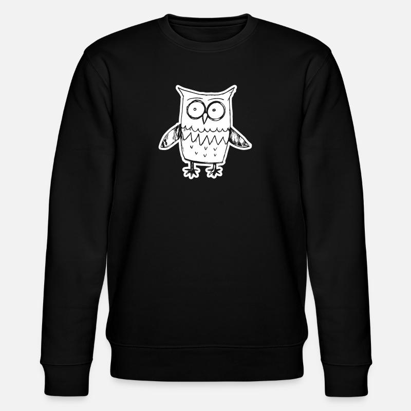 Eule Eulen Vogel - Stanley/Stella Unisex Bio-Sweatshirt CHANGER - Schwarz