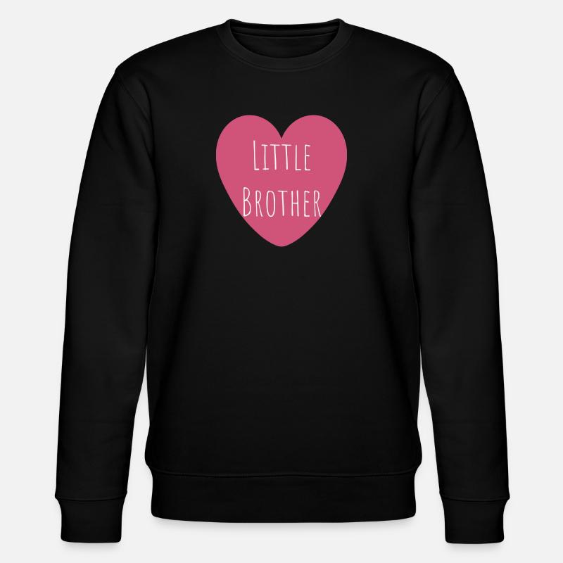Kleiner Bruder | Rosa Herz - Stanley/Stella Unisex Bio-Sweatshirt CHANGER  - Schwarz