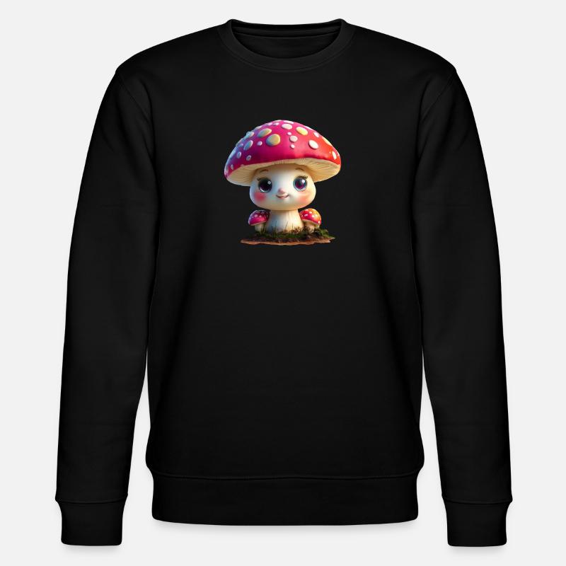cute toadstool - Stanley/Stella CHANGER Unisex Organic Sweatshirt - black