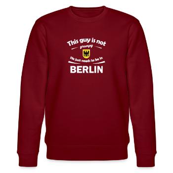 Ville natale de Berlin en Allemagne - Sweat bio CHANGER Stanley/Stella Unisexe - bordeaux - Devant - Nik (191cm) & Marisol (170cm)