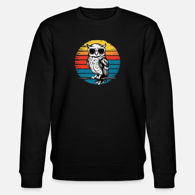 Nachteule Eule Eulen Vogel - Stanley/Stella Unisex Bio-Sweatshirt CHANGER - Schwarz