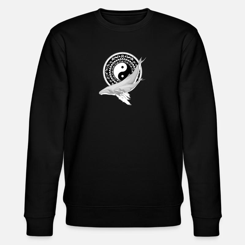 Yin Yang Buckelwale - Stanley/Stella Unisex Bio-Sweatshirt CHANGER  - Schwarz