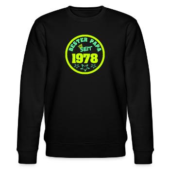 Vater 1978 - Stanley/Stella Unisex Bio-Sweatshirt CHANGER  - Schwarz - Vorne - Nik (191cm) & Marisol (170cm)