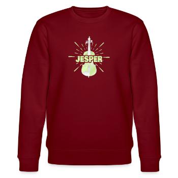 Jesper als Streichinstrument - Stanley/Stella Unisex Bio-Sweatshirt CHANGER  - Burgunderrot - Vorne - Nik (191cm) & Marisol (170cm)