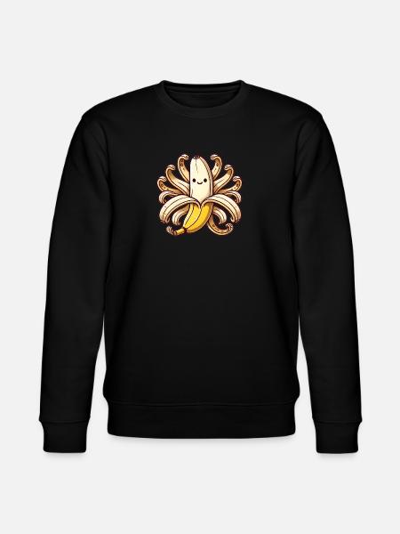 Playful OctoBanana Illustration - Stanley/Stella CHANGER Unisex Organic Sweatshirt - black