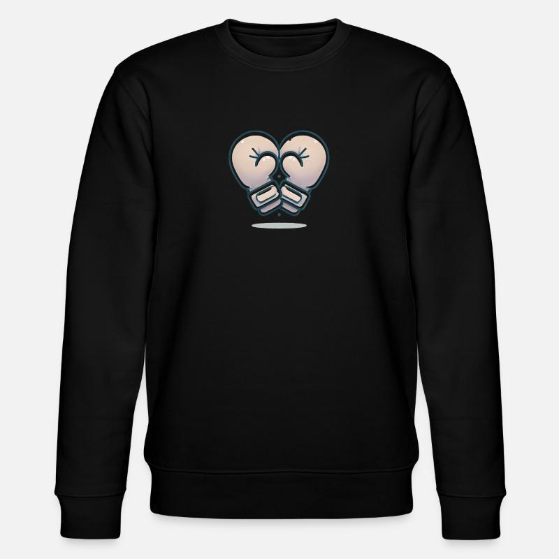 Herzförmiges Boxhandschuhdesign - Stanley/Stella Unisex Bio-Sweatshirt CHANGER  - Schwarz