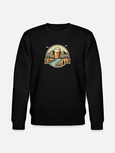 Bergbier-Abenteuer-Abzeichen-Design - Stanley/Stella Unisex Bio-Sweatshirt CHANGER - Schwarz