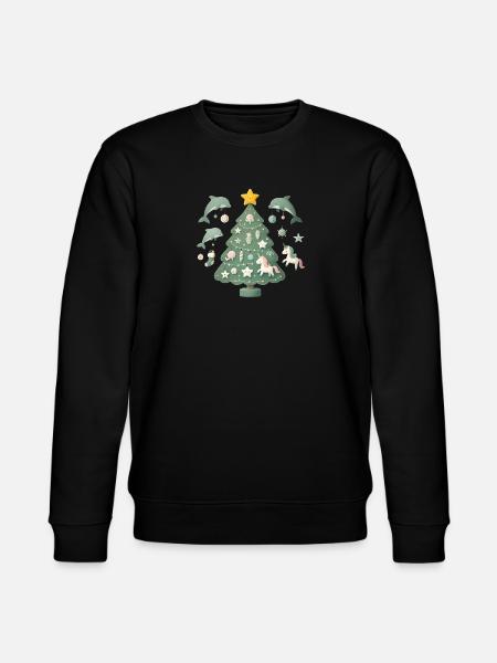 Whimsical Christmas Tree Fantasy - Stanley/Stella CHANGER Unisex Organic Sweatshirt - black
