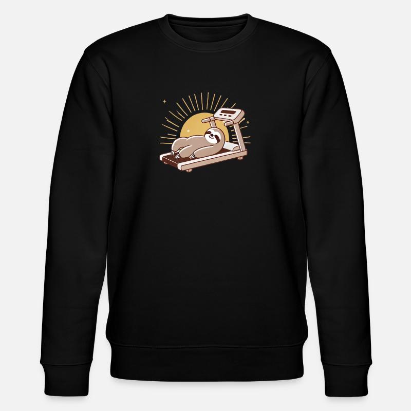 Retired Sloth on Treadmill Illustration - Stanley/Stella CHANGER Unisex Organic Sweatshirt - black