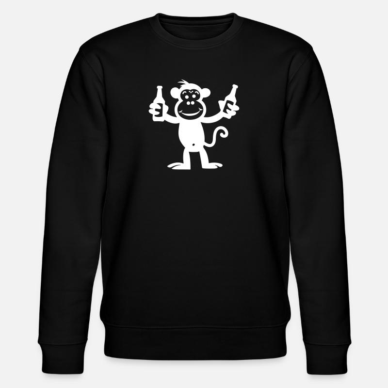 Affe Party Flasche - Stanley/Stella Unisex Bio-Sweatshirt CHANGER  - Schwarz