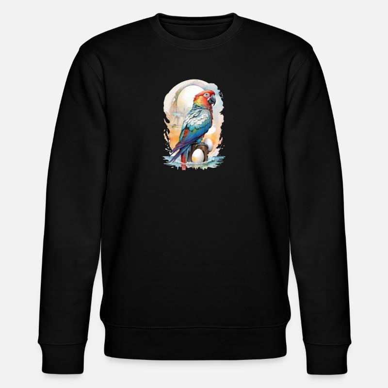 Perroquet Aquarelle - Sweat bio CHANGER Stanley/Stella Unisexe - noir