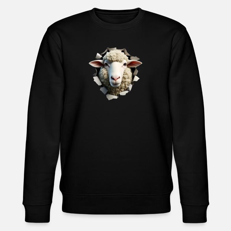 Sheep Head in Hole 1 - Stanley/Stella CHANGER Unisex Organic Sweatshirt - black