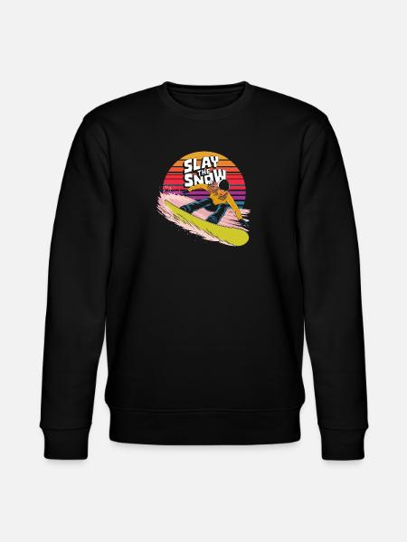 Lay the Snow Snowboarder Design - Stanley/Stella CHANGER Unisex Organic Sweatshirt - black