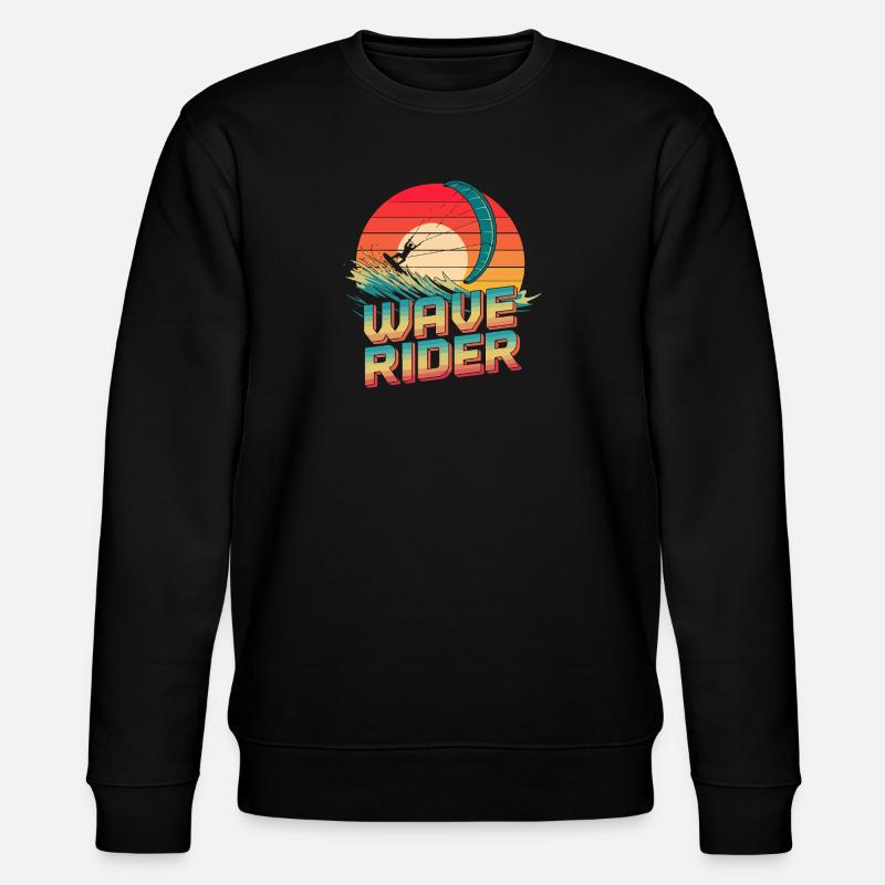 Wave rider Kitesurf Design - Sweat bio CHANGER Stanley/Stella Unisexe - noir