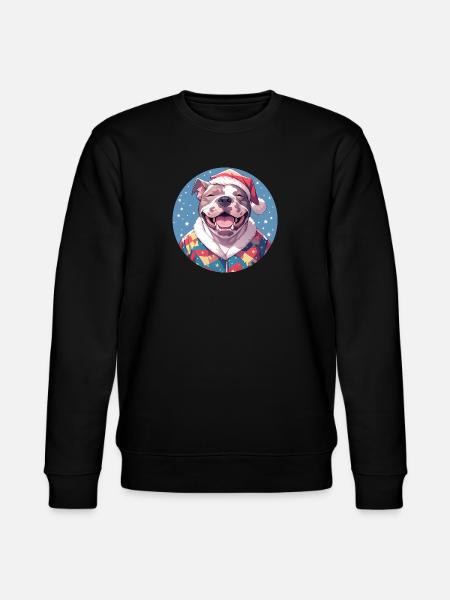 Weihnachtsmotiv mit einem Staffy - Stanley/Stella Unisex Bio-Sweatshirt CHANGER  - Schwarz