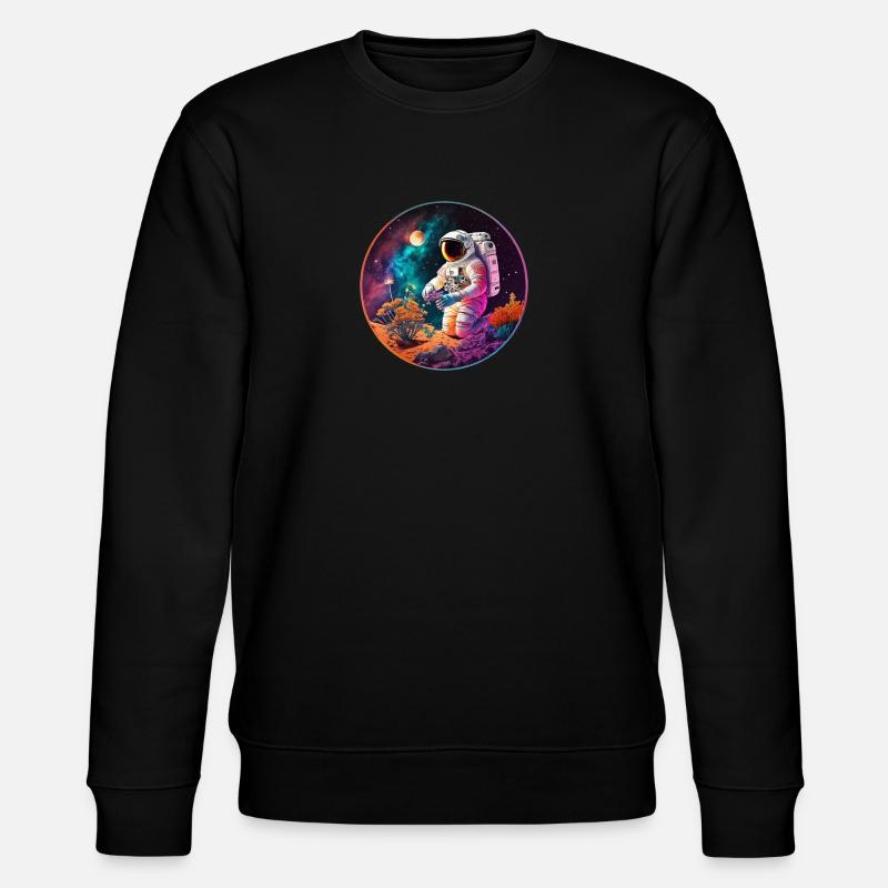 Gärtnernder Astronaut - Stanley/Stella Unisex Bio-Sweatshirt CHANGER  - Schwarz