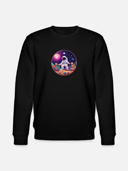 Gärtnernder Astronaut - Stanley/Stella Unisex Bio-Sweatshirt CHANGER  - Schwarz